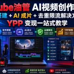 YouTube油管AI视频创作课｜账号搭建+AI成片+去重限流解决方案，YPP变现一站式教学（更新0817）