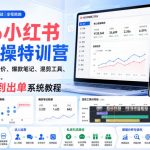 2026小红书电商实操特训营｜开店全流程、选品定价、爆款笔记、混剪工具、达人运营到私域引流，零基础从0到出单系统教程