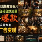 某大佬的AI温情故事短片赛道教学，自带自然流量，条条爆款，新手也能蹭流量红利，涨粉接广告变现