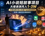 AI小说短故事项目，大佬亲测月入1-3W，零基础教你用AI批量产出优质短故事，实现一稿多吃多渠道变现（更新0710）