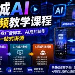 同城AI广告视频教学课程，从基础理论、分行业广告脚本、AI成片制作到同城引流闭环一站式讲透