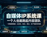 自媒体IP系统课，一个人也能跑起内容团队，一条链路跑通，从定位、热点、表达、生产到发布托管