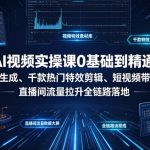AI视频实操课0基础到精通｜AI文案生成、千款热门特效剪辑、短视频带货起号、直播间流量拉升全链路落地