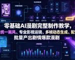 零基础AI漫剧完整制作教学，人物场景统一画风、专业影视运镜、多帧动态生成、配音对口型，批量产出剧情爆款漫剧