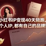 小红书IP变现40天陪跑，每一位个人IP，都有自己的品牌影响力