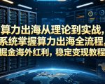 算力出海从理论到实战，系统掌握算力出海全流程，掘金海外红利，稳定变现教程