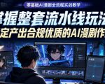 零基础AI漫剧全流程实战教学，掌握整套流水线玩法，稳定产出合规优质的AI漫剧作品