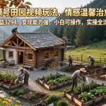 视频号田园视频玩法，情感温馨治愈，4天收益3294，变现能力强，小白可操作，实操全流程拆解