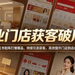 美业门店获客破局课，通过小红书矩阵打爆爆品，持续引流获客，高效提升门店到店成交业绩