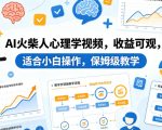 AI火柴人心理学视频，收益可观，适合小白操作，保姆级教学