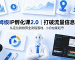 保姆级IP孵化课2.0｜打破流量信息差，从定位到拍剪全流程落地，小白也能起号