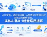 AI+实体，通过知识库+人机协同+极简SOP实现业务翻倍增长，实体AI化0-1起盘路径拆解