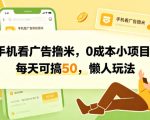 手机看广告撸米，0成本小项目，每天可搞50，懒人玩法
