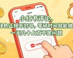 小红书评论，绿色正规不封号，零碎时间就能做，一天几十上百不是问题【揭秘】