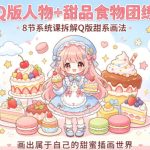 Q版人物+甜品食物团练，8节系统课拆解Q版甜系画法，画出属于自己的甜蜜插画世界