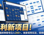 暴利新项目！全自动搬砖单账号日入200+，独家矩阵玩法，保姆级操作【揭秘】