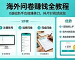 海外问卷賺钱全教程，0基础新手也能賺美刀，碎片时间就能做