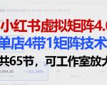 小红书虚拟矩阵4.0技术：单店4带1矩阵（共65节，可工作室放大）