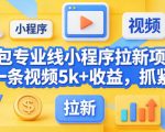 豆包专业线小程序拉新项目，爆一条视频就是5k+收益，抓紧搞这个