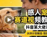 感人宠物赛道视频教学，抖音某大佬课程，可做伙伴计划精选独家收益