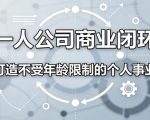 一人公司商业闭环，打造一份不受年龄限制的个人事业