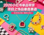 2026小红书单品带货项目之饰品垂直赛道，潮在小红书上开店，稳定月入5W+（更新0401）