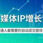 自媒体IP增长课，做普通人最需要的自动成交提效系统
