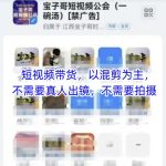 宝子哥头部团队短视频带货，以混剪为主，不需要真人出镜，不需要拍摄【更新26年3月】