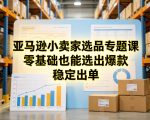 亚马逊小卖家选品专题课，零基础也能选出爆款，稳定出单