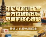 印尼电商训练营，全方位破解印尼电商的核心难题，普通人也能出海掘金