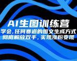 AI生图训练营，学会任何赛道的图文生成方式，彻底解放双手，实现涨粉变现