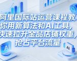 阿里国际站运营课程，教你用新算法和AI工具，快速拉升金品店铺权重，抢占平台流量（更新2026）