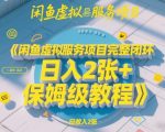 闲鱼虚拟服务项目完整闭环，日入2张+保姆级教程