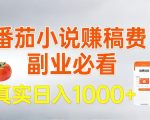 全网独家，番茄小说賺稿费邪修玩法，操作超级简单，单日收益1k+【揭秘】