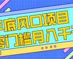 每年节假日年底风口项目，新人小白也能上手，零成本零门槛月入1w+（附渠道）【揭秘】