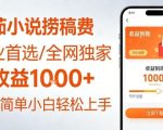 全网独家！番茄小说捞稿费，日收益1k+，副业必看，小白易上手，超级简单【揭秘】