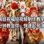 萌娃祝福短视频制作教学，5分钟教会你，快速起号涨粉