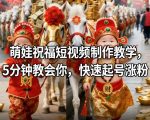 萌娃祝福短视频制作教学，5分钟教会你，快速起号涨粉
