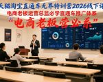 天猫淘宝直通车无界特训营2026线下课，电商老板运营总监必学直通车推广体系