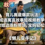 育儿赛道爆款玩法！成语寓言故事短视频教学，边教娃边涨粉带货，宝妈轻松变现！