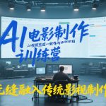 AI电影制作训练营，掌握AI视频生成一致性与电影剪辑，将AI无缝融入传统影视制作流程