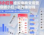 AI小红书虚拟电商变现营，教你做小红书并賺到钱，虚拟产品，2026年普通人在小红书的搞钱机会（更新中）