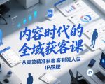 内容时代的全域获客课，从高效精准获客到强人设IP品牌