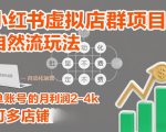 小红书虚拟店群项目，自然流玩法，批量自动化，稳定不费号，单账号的月利润2-4k，可多店矩阵