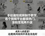 手绘画短视频制作教学，各个视频平台都很热门，涨粉变现两不误