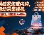 全网独家淘宝闪购，全自动采集，操作简单无脑，单人窗口轻松日入40+【揭秘】