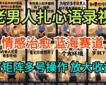 AI制作老男人扎心语录，5分钟一条，操作简单，流量非常大，保姆级教程