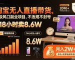 淘宝无人直播带货，218小时卖8.6W，不违规不封号，超级风口副业项目【揭秘】