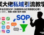 某大佬私域引流教学，各平台引流SOP（抖音快手小红书微信QQ等），思路+流程+话术+变现