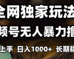 年底最新独家视频号无人直播撸礼物，小白也能轻松日入1k+，长期稳定，可批量复制【揭秘】